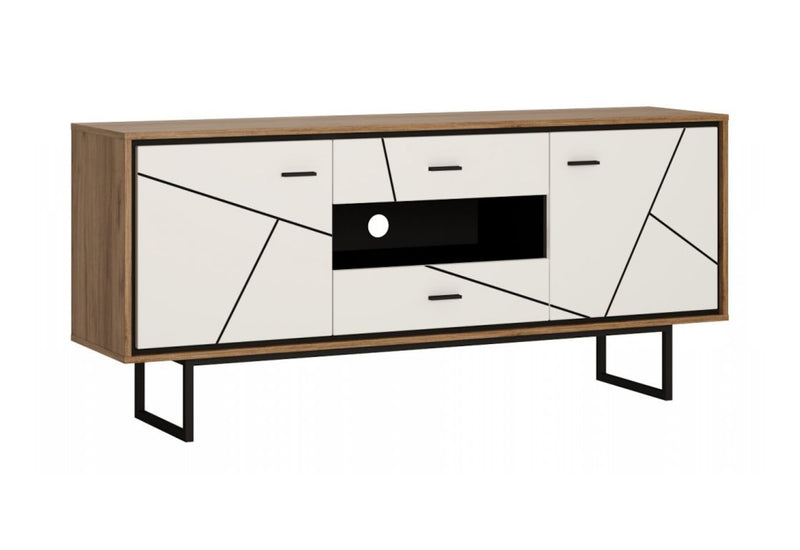TV stolík BRONO, 167x74,3x40, dub catania/ čierna - - 0