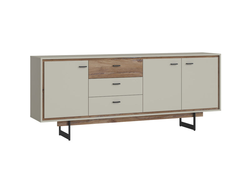 Komoda RIVAL 3, 205,5x83,8x40, sivá/dub flagstaff tmavý - - 0