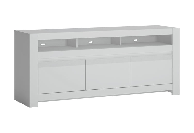 TV stolík MANOL, 153,4x65x42,2, alpská biela/biela supermat - - 0