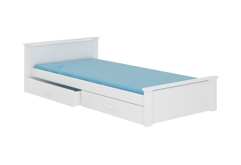 Posteľ ALDEXO + matrac, 180x80, biela - - 0