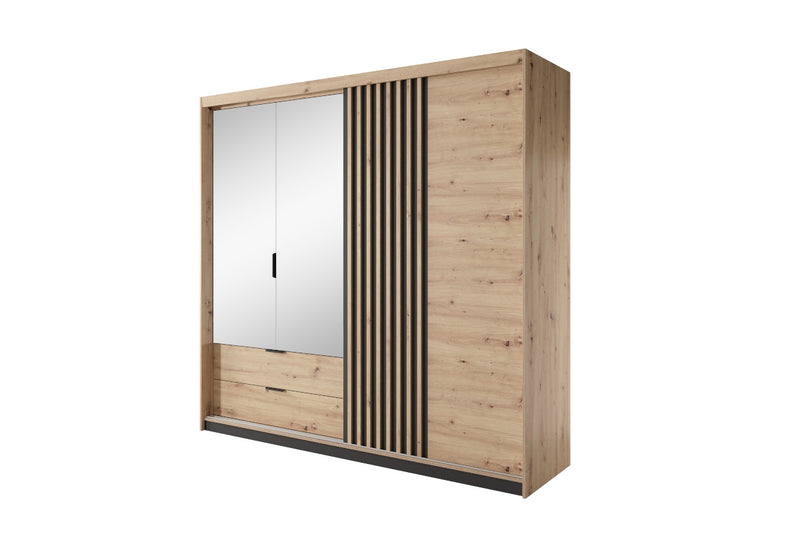 Šatníková skriňa TALMA, 220x210,4x60, dub artisan/antracit - - 0
