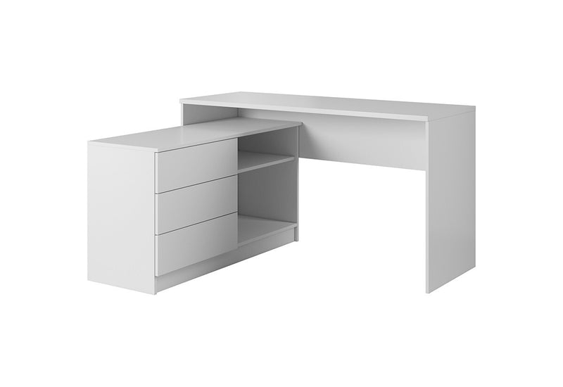 Písací stôl METI 138,2x76x50,4, biela - - 0