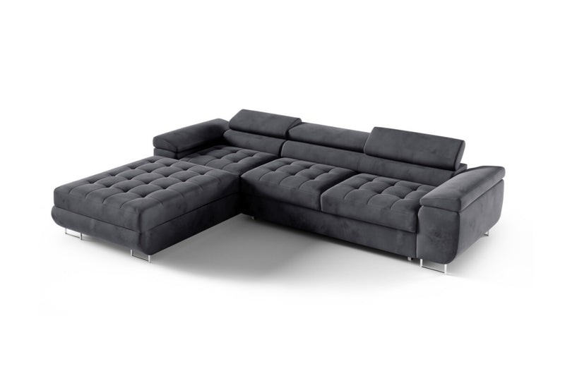 Rozkladacia sedacia súprava ESMERALDA, 277x60x200, monolith 97, ľavá - - 0