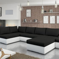 Rozkladacia sedacia súprava do U DON JON, 340x90x200 cm, sawana 14/soft 017 white -  - 0