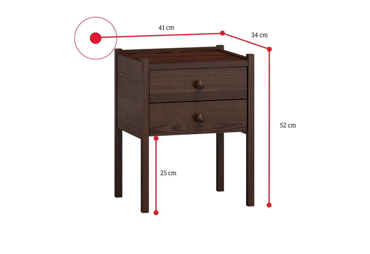 Nočný stolík z masívu CATE - ROZMEROVKA - 1