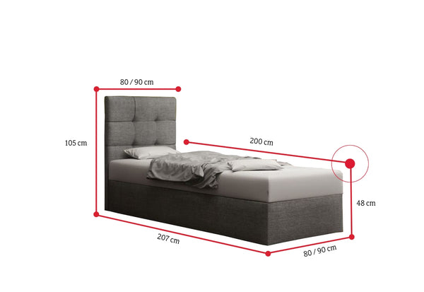 Čalúnená jednolôžková posteľ DOUBLE 1 - ROZMEROVKA - 3