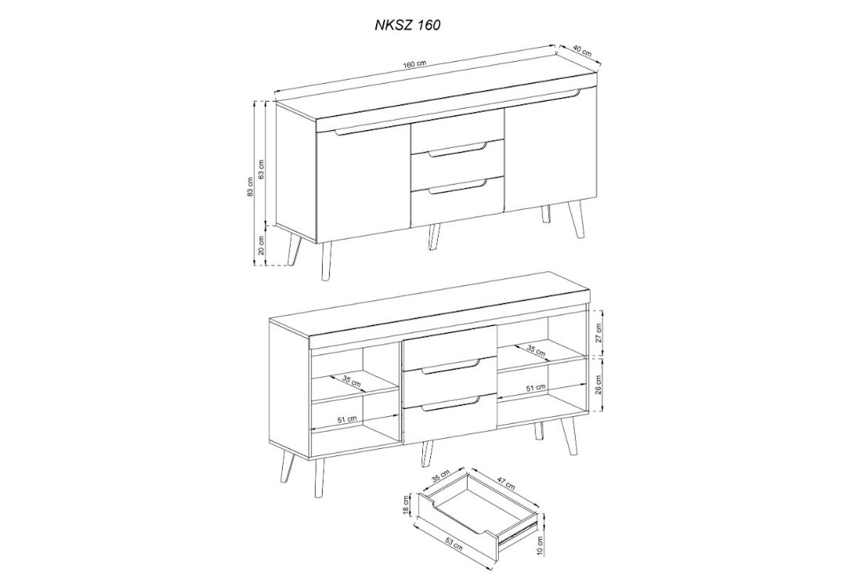 Komoda GLUM NKSZ160 - ROZMEROVKA - 1