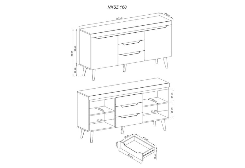 Komoda GLUM NKSZ160 - ROZMEROVKA - 1