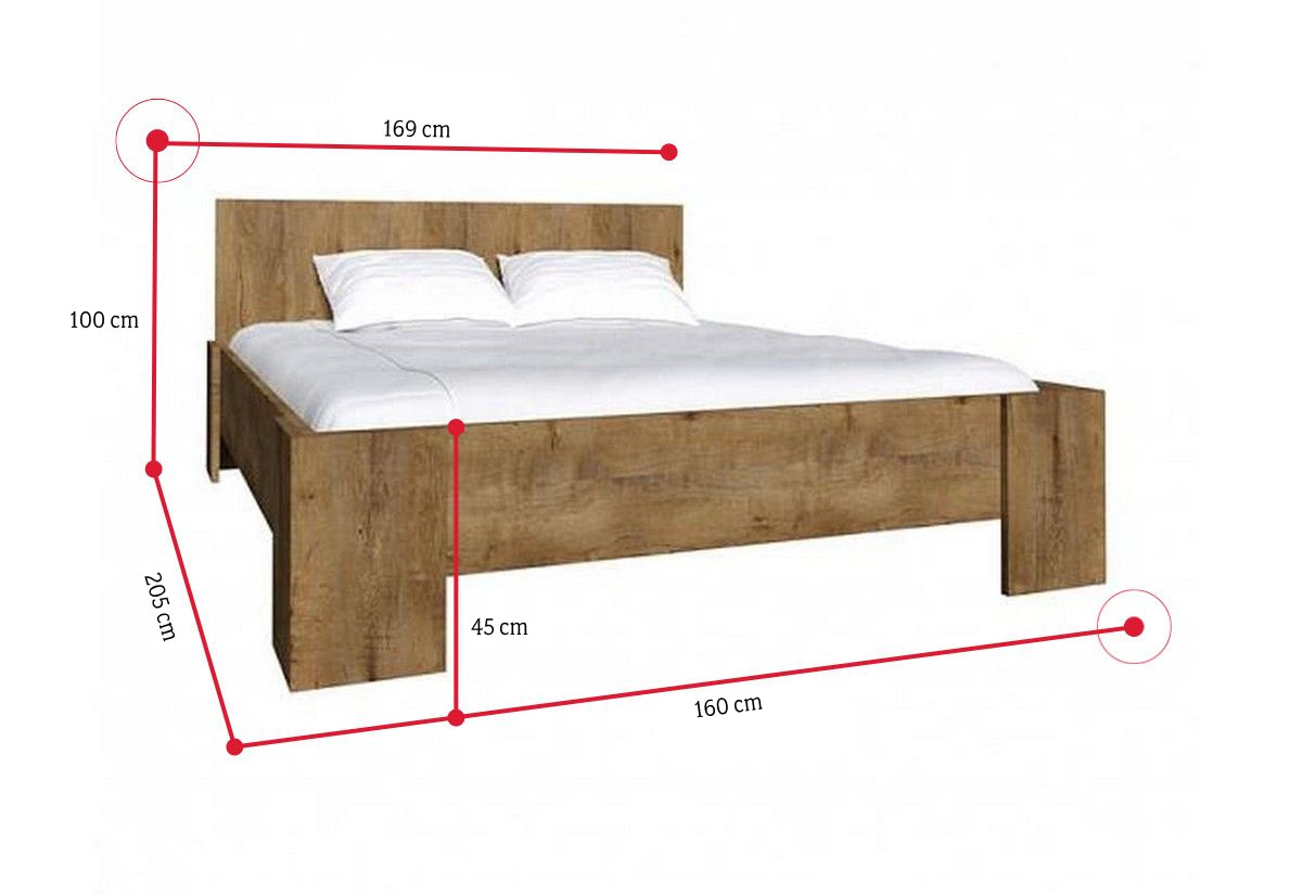 Manželská posteľ COLORADO L-1 + matrac + rošt 160x200 cm - ROZMEROVKA - 1
