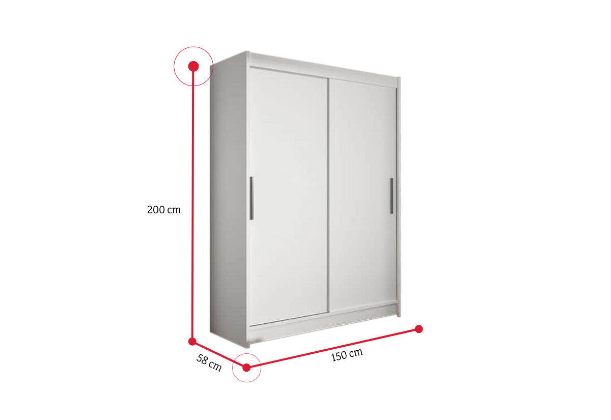 Posuvná šatníková skriňa STAWEN I - ROZMEROVKA - 2