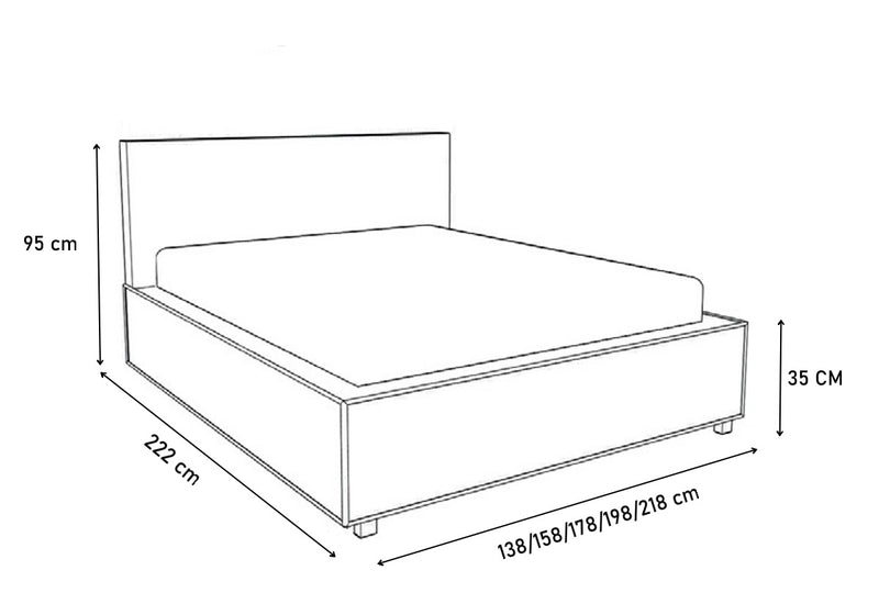 Čalúnená posteľ ZILA + úložný priestor + rošt - ROZMEROVKA - 1