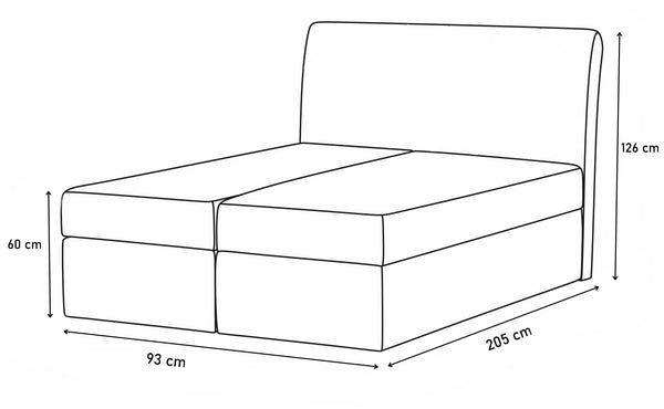 Čalúnená posteľ boxspring CORELA + úložný priestor + topper - ROZMEROVKA - 1