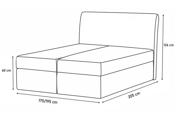 Čalúnená posteľ boxspring KATELYN + úložný priestor + topper - ROZMEROVKA - 1