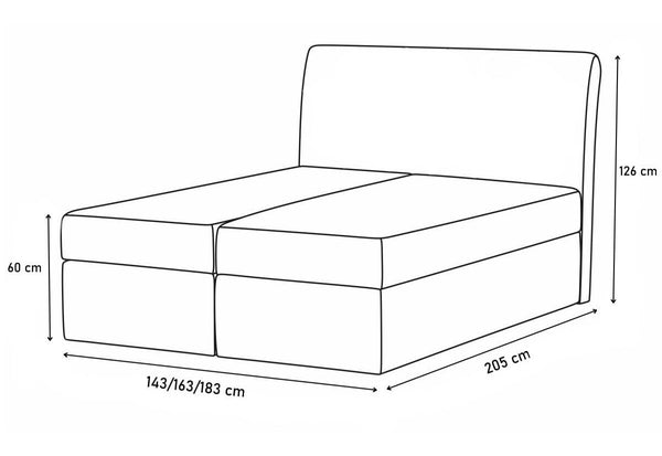 Čalúnená posteľ boxspring ELBA + úložný priestor + topper - ROZMEROVKA - 1