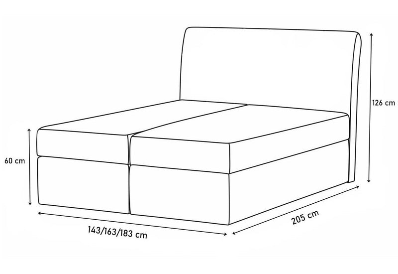 Čalúnená posteľ boxspring ELBA + úložný priestor + topper - ROZMEROVKA - 1