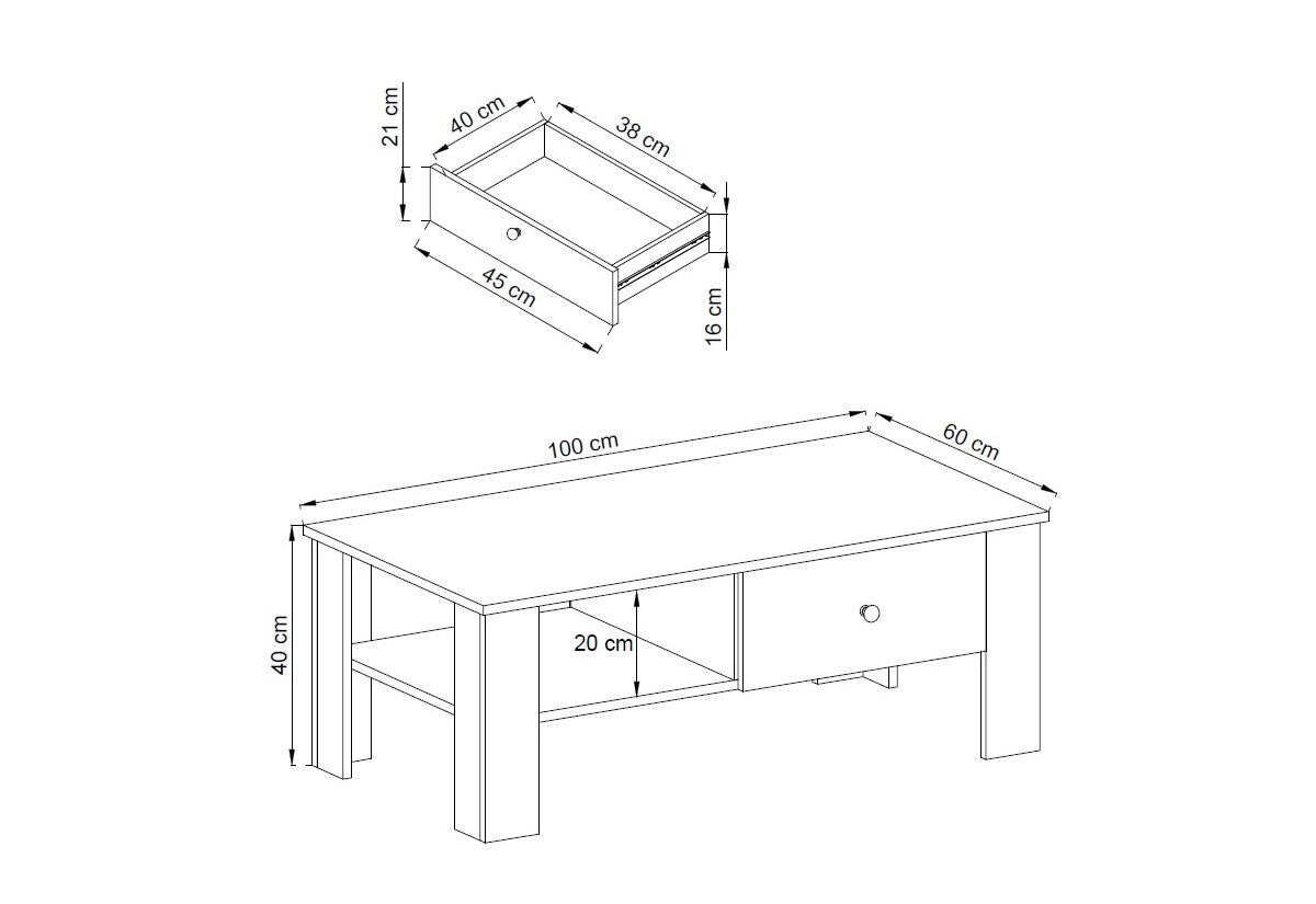 Konferenčný stolík FLEURY RL105 - ROZMEROVKA - 1