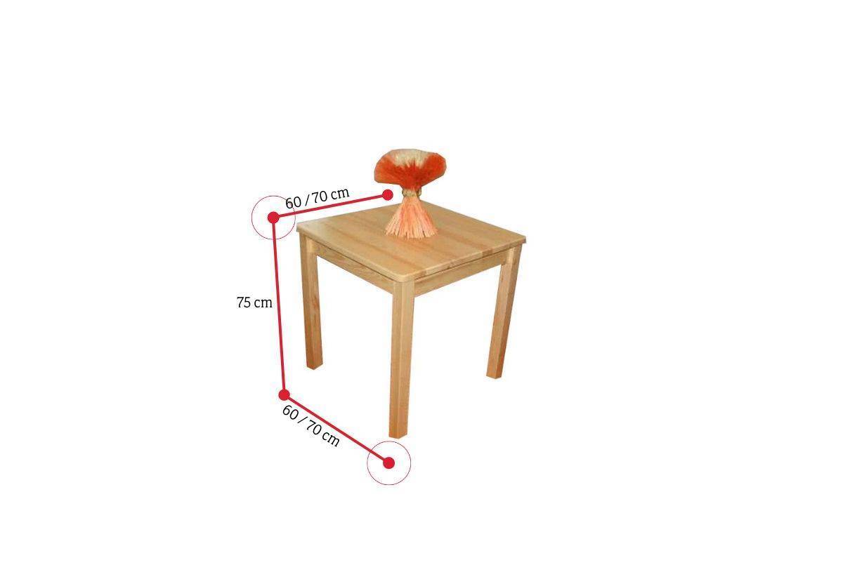 Drevený stôl WOOD, štvorcový - ROZMEROVKA - 2