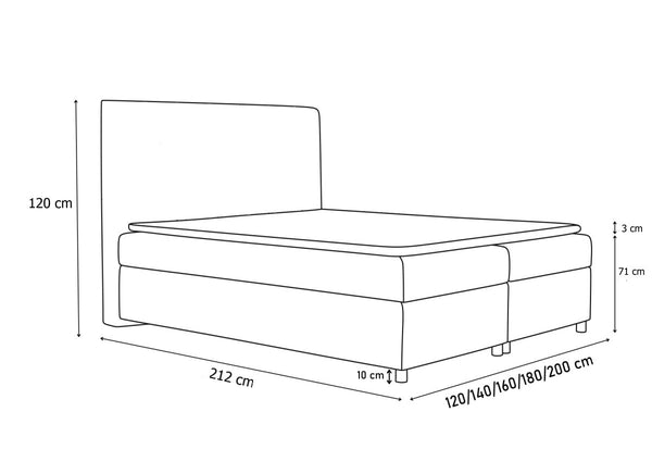 Čalúnená posteľ CHERYL + úložný priestor + topper - ROZMEROVKA - 1