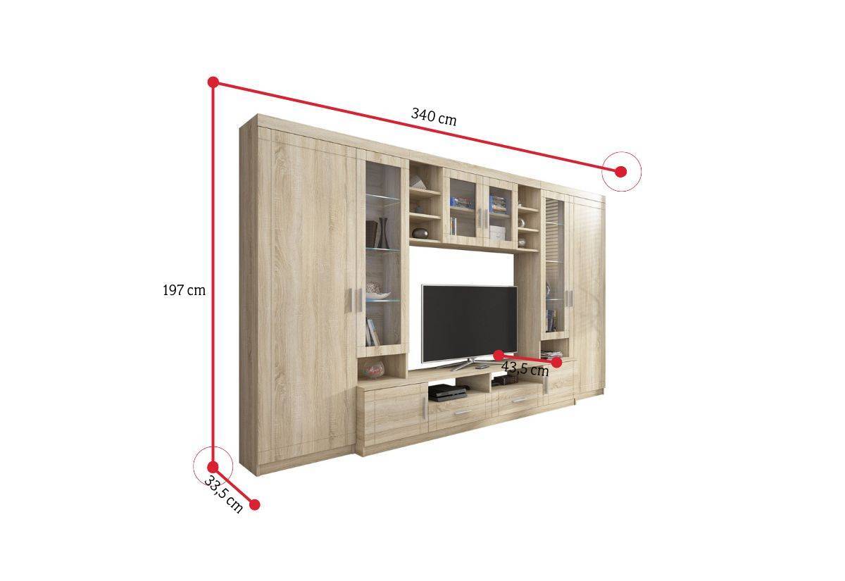 Obývacia stena DIJON - ROZMEROVKA - 3