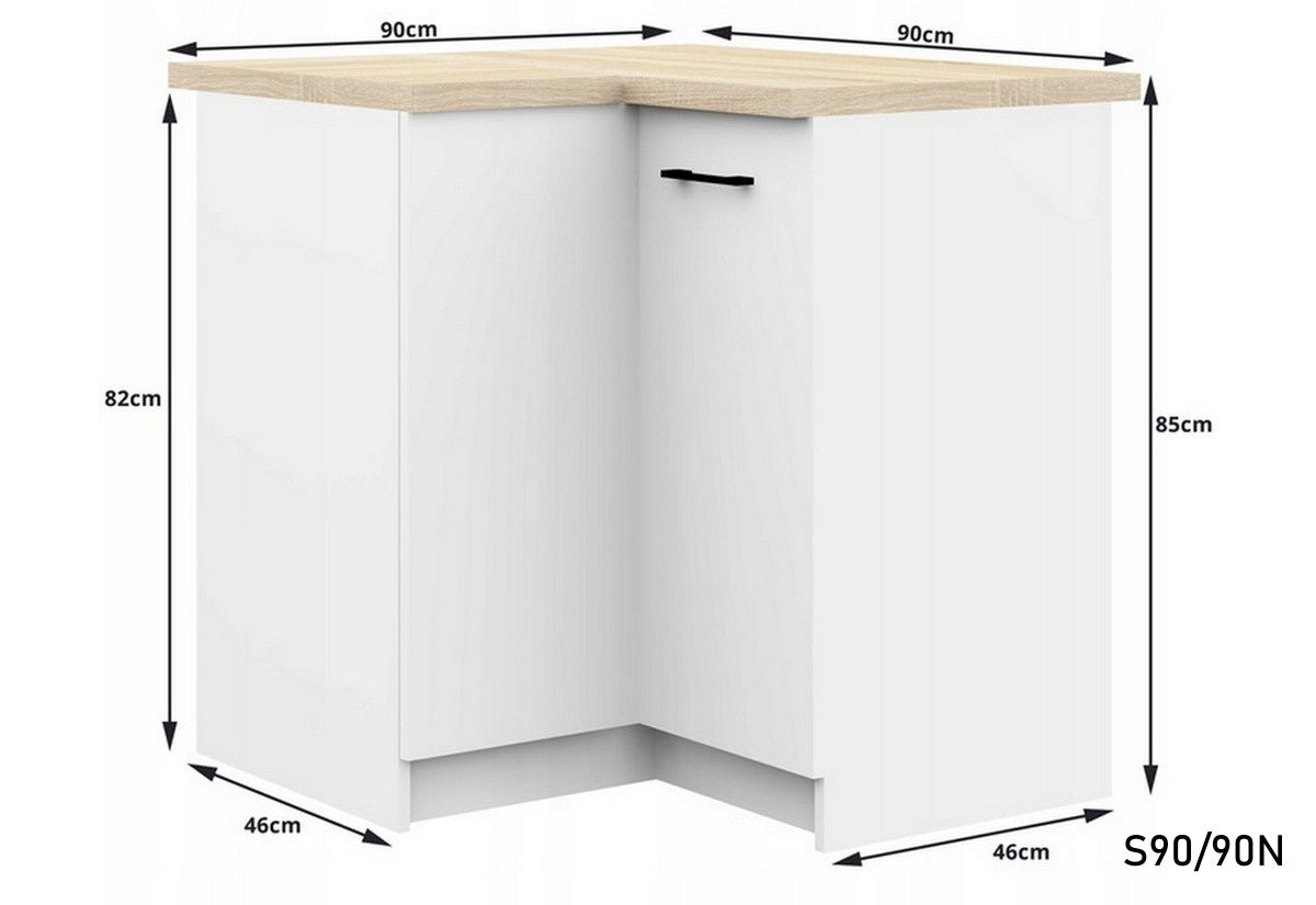 Kuchynská skrinka dolná rohová s pracovnou doskou KOSTA - ROZMEROVKA - 1