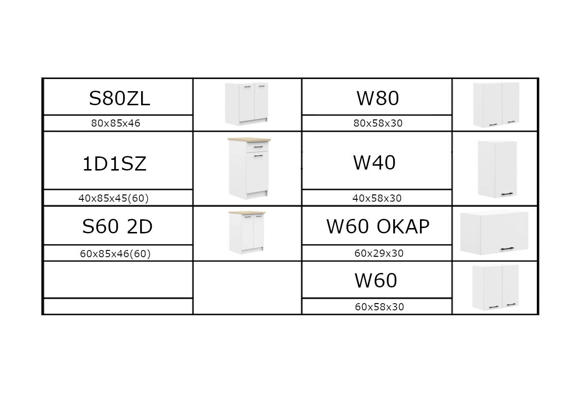 Kuchynská zostava KOSTA 240 - ROZMEROVKA - 3