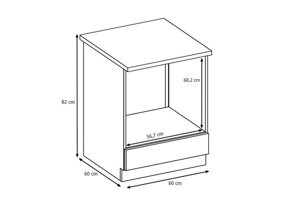 Kuchynská skrinka vstavaná s pracovnou doskou EPSILON - ROZMEROVKA - 1