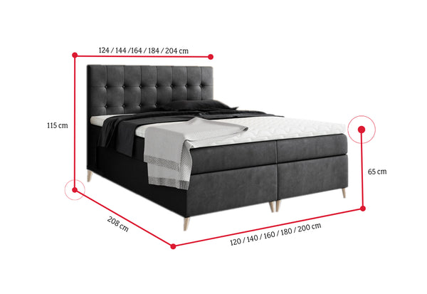 Čalúnená posteľ boxspring GLORIA + úložný priestor + topper - ROZMEROVKA - 2