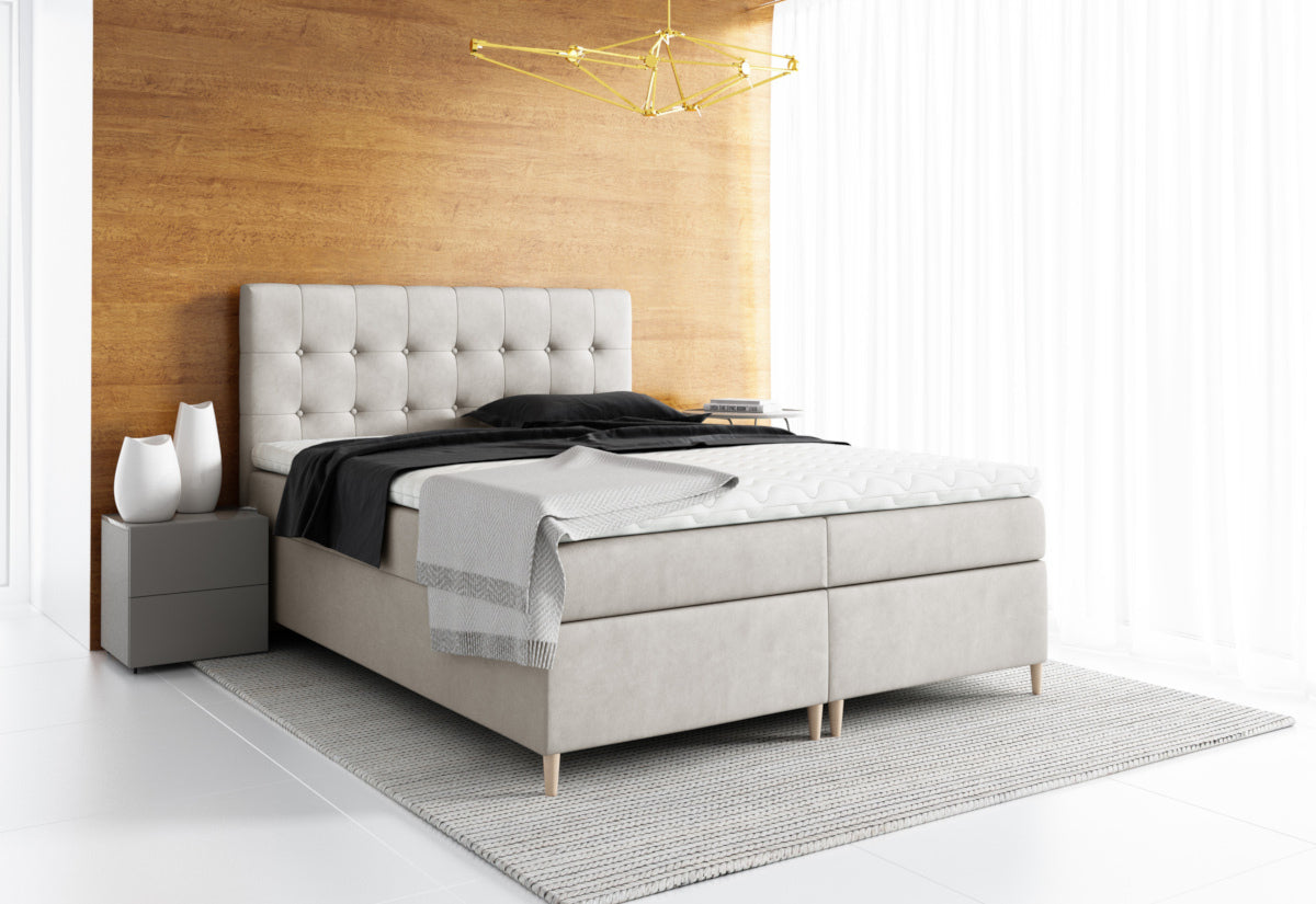 Čalúnená posteľ boxspring GLORIA + úložný priestor + topper - ARANZ - 1