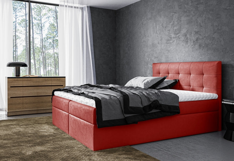 Čalúnená posteľ boxspring BRIGITE + úložný priestor + topper - ARANZ - 2