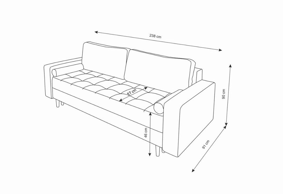 Rozkladacia pohovka BEFORE - ROZMEROVKA - 2
