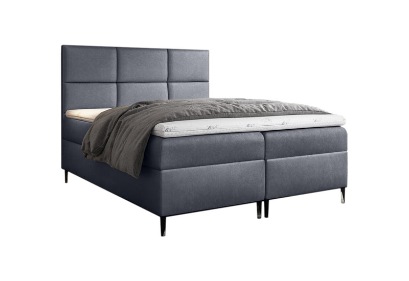 Čalúnená posteľ boxspring GRETA + topper, 140x200, fancy 90 -  - 0