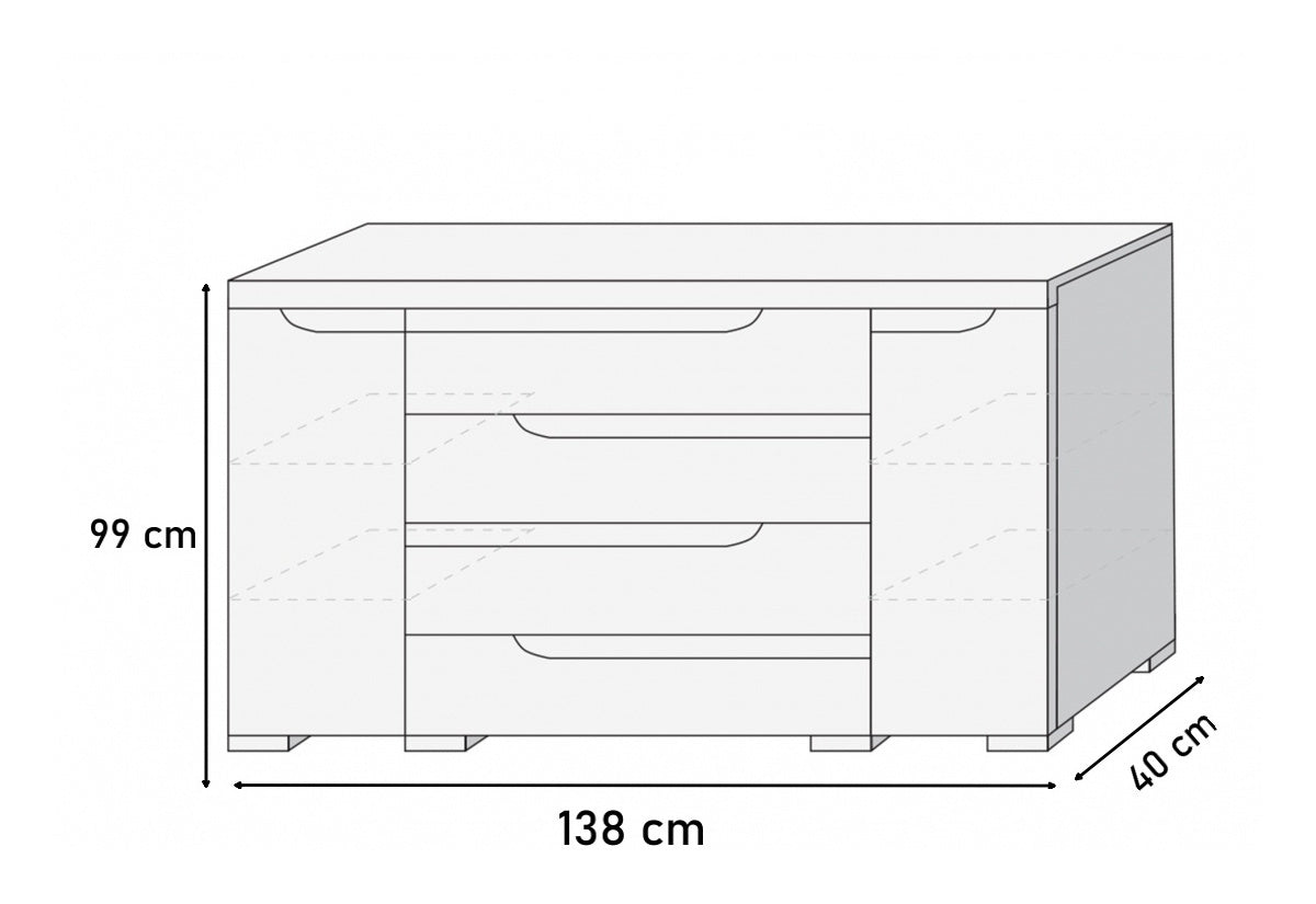 Komoda ARMARIA K 140 3D3SZ - ROZMEROVKA - 1
