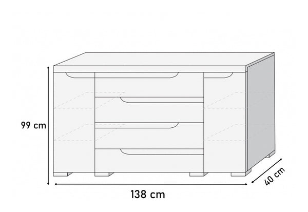 Komoda ARMARIA K 140 3D3SZ - ROZMEROVKA - 1
