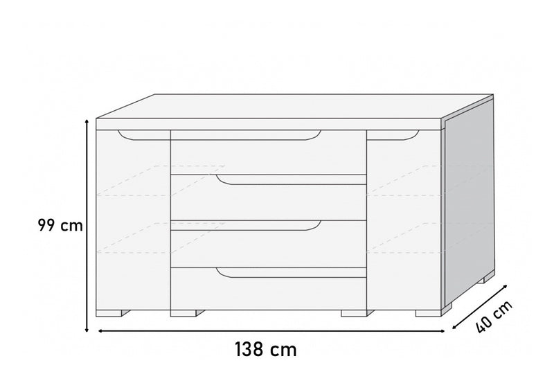 Komoda ARMARIA K 140 3D3SZ - ROZMEROVKA - 1