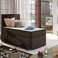 Čalúnená posteľ boxspring CORELA, 90x200, sawana 26, levá -  - 0