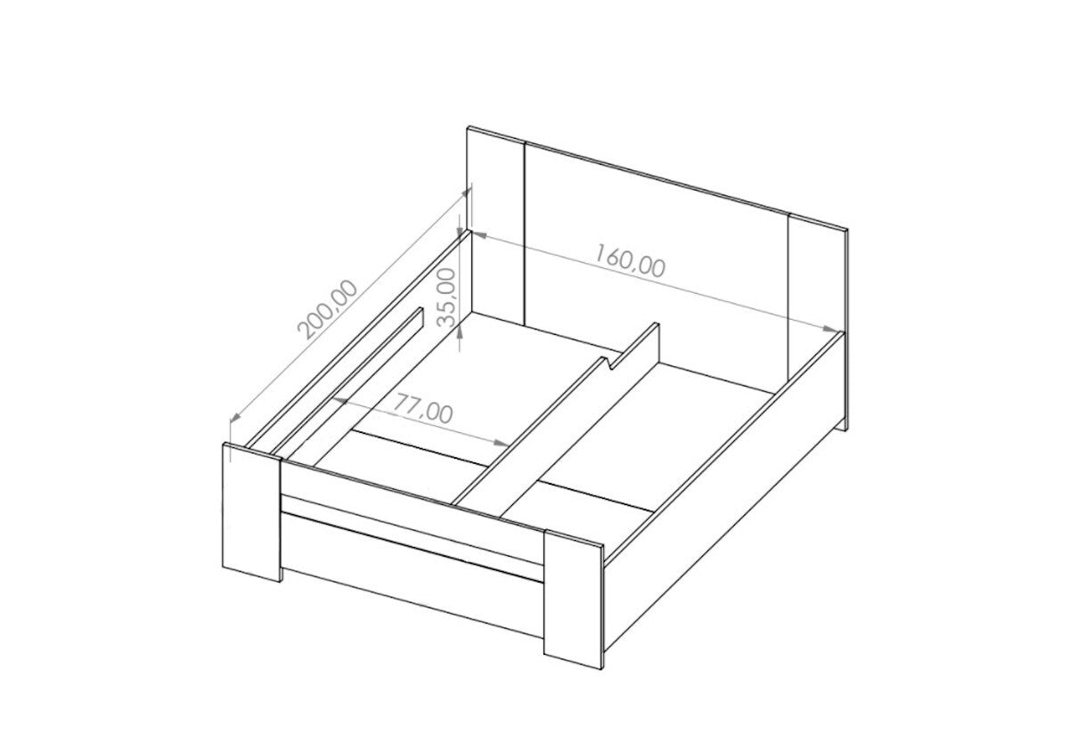 Manželská posteľ BONY + rošt - ROZMEROVKA - 1