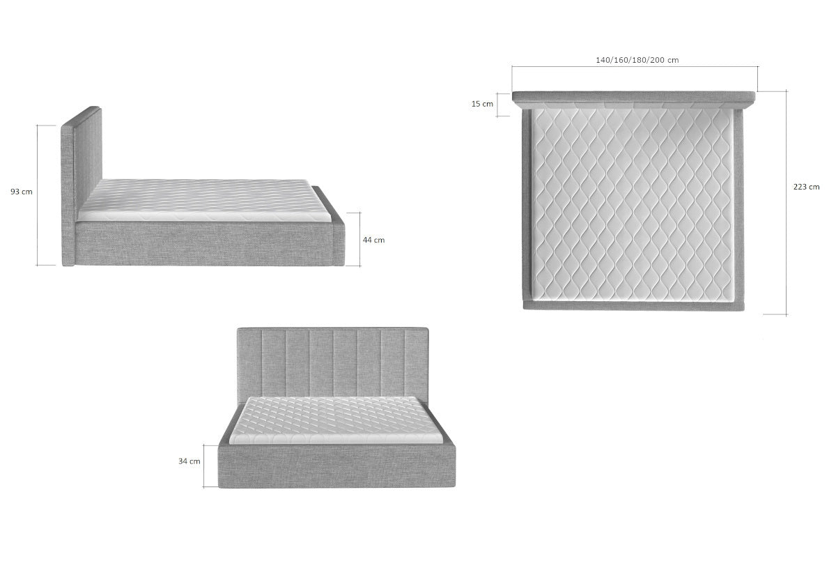 Čalúnená posteľ AUDRIA - ROZMEROVKA - 1