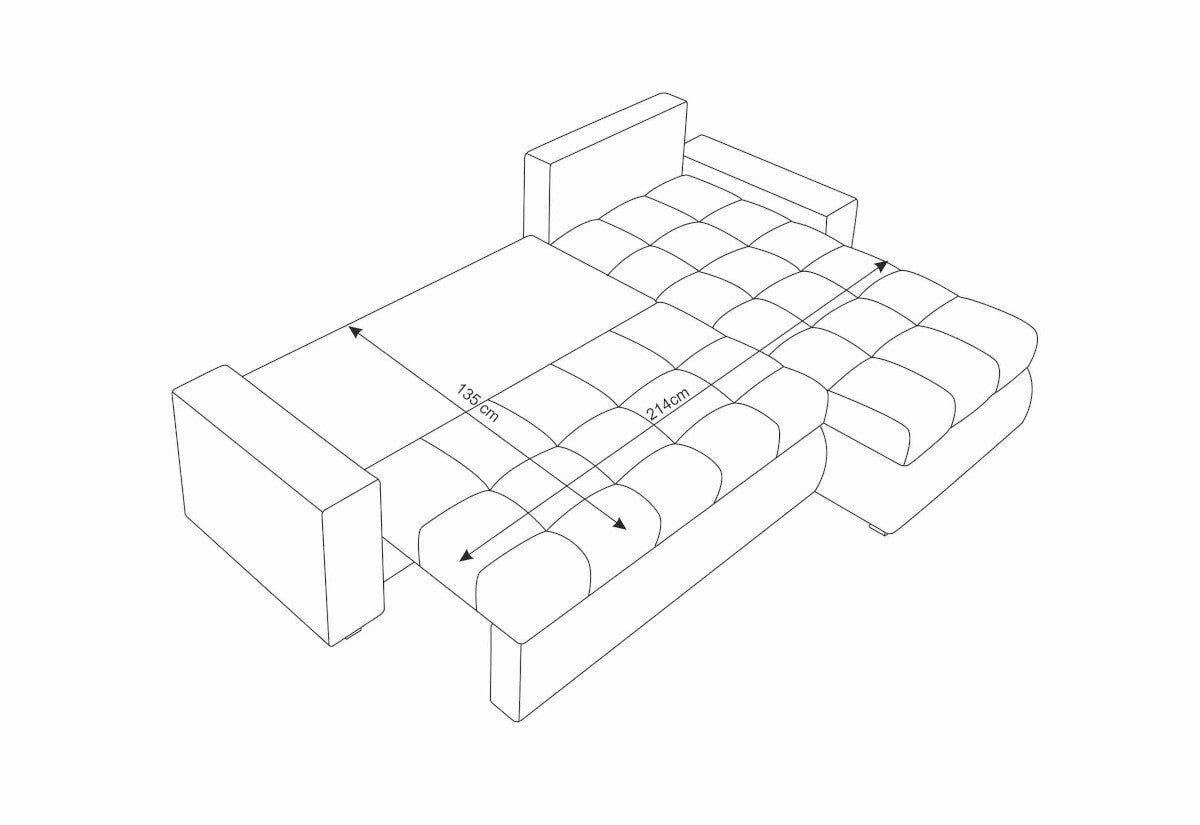 Rohová rozkladacia sedačka AMPER BIS - ROZMEROVKA - 1