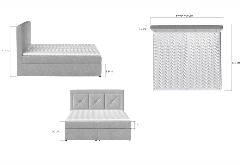 Čalúnená posteľ boxspring FATYMA - ROZMEROVKA - 1