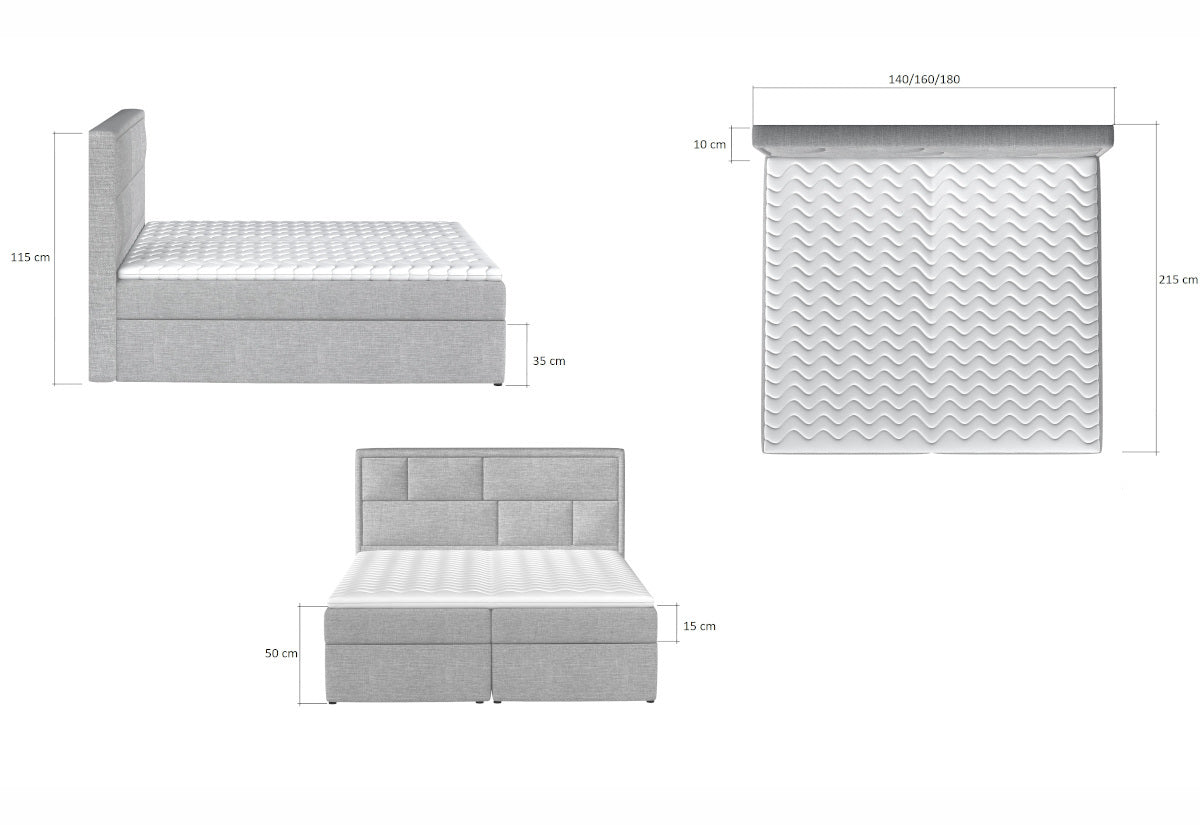 Čalúnená posteľ boxspring MARON - ROZMEROVKA - 1