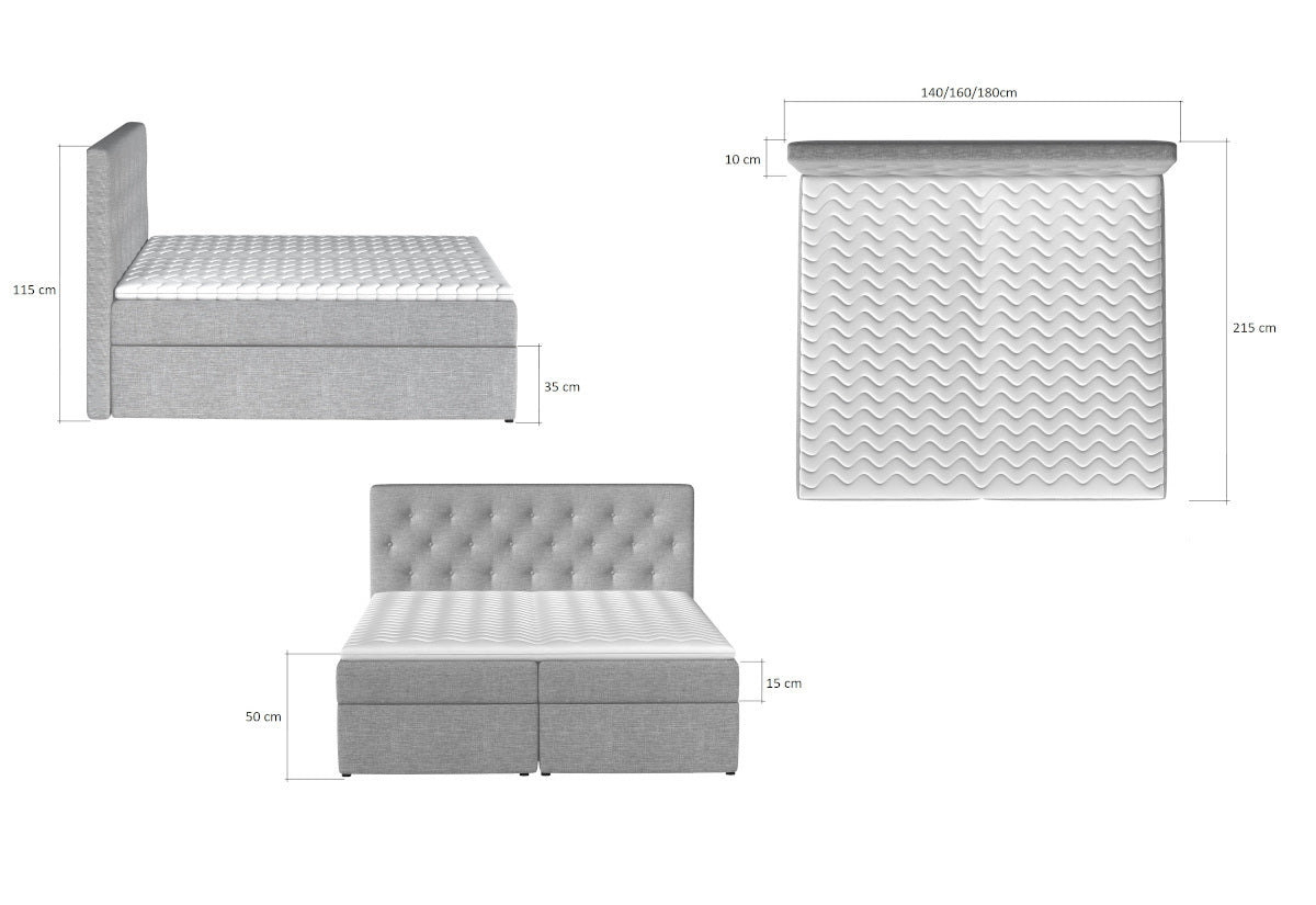 Čalúnená posteľ boxspring SWIT - ROZMEROVKA - 1