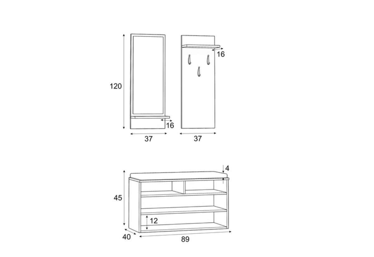 Predsieňová zostava CEED P-003 - ROZMEROVKA - 1