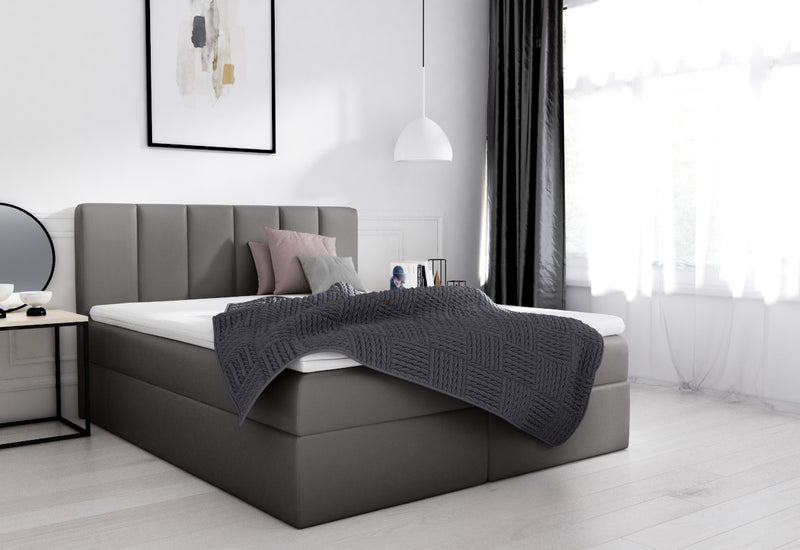 Čalúnená posteľ boxspring LESORA + topper - ARANZ - 4