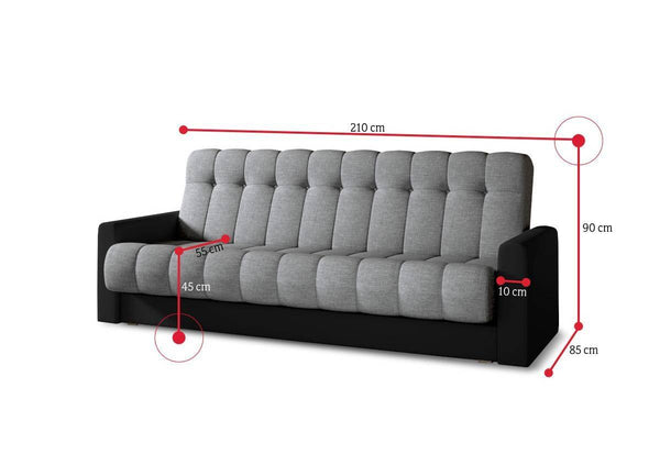 Rozkladacia čalúnená pohovka GARNET - ROZMEROVKA - 2