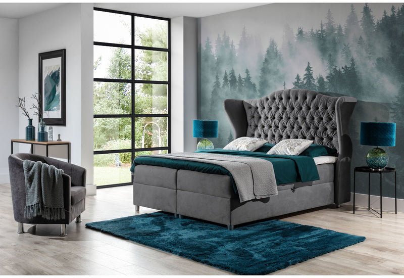 Čalúnená posteľ boxspring CLAUDIE + topper - ARANZ - 4