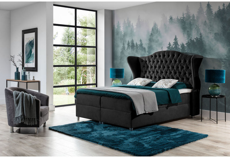 Čalúnená posteľ boxspring CLAUDIE + topper - ARANZ - 5