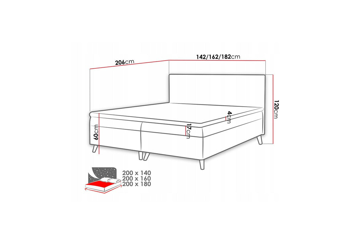 Čalúnená posteľ BELINA - ROZMEROVKA - 1