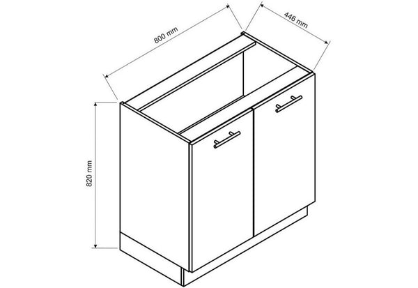 Kuchynská skrinka dolná dvojdverová OREIRO - ROZMEROVKA - 1