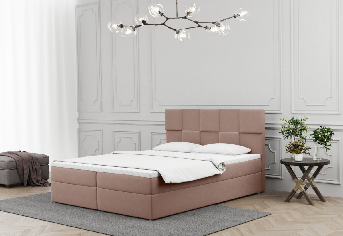 Čalúnená posteľ boxspring CHUCK + topper - ARANZ - 1