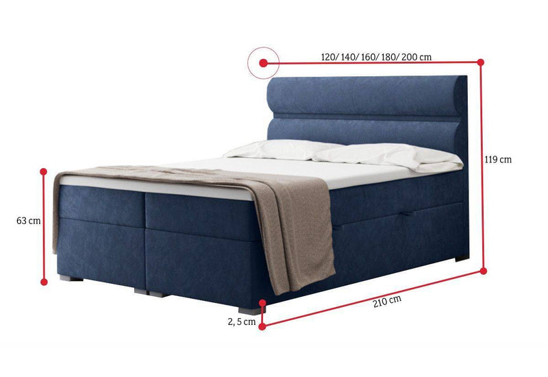 Čalúnená posteľ boxspring FELTA + topper - ROZMEROVKA - 1